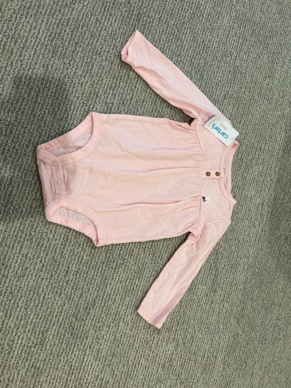 NWT Carter's Light Pink Long Sleeve Baby Bodysuit